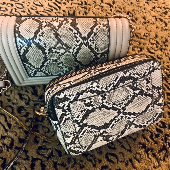 MUSHROOM TAUPE SNAKESKIN PRINT CHIC HANDBAG⭐️ SHOULDER BAG/ CROSSBODY NWT - Picture 8 of 8